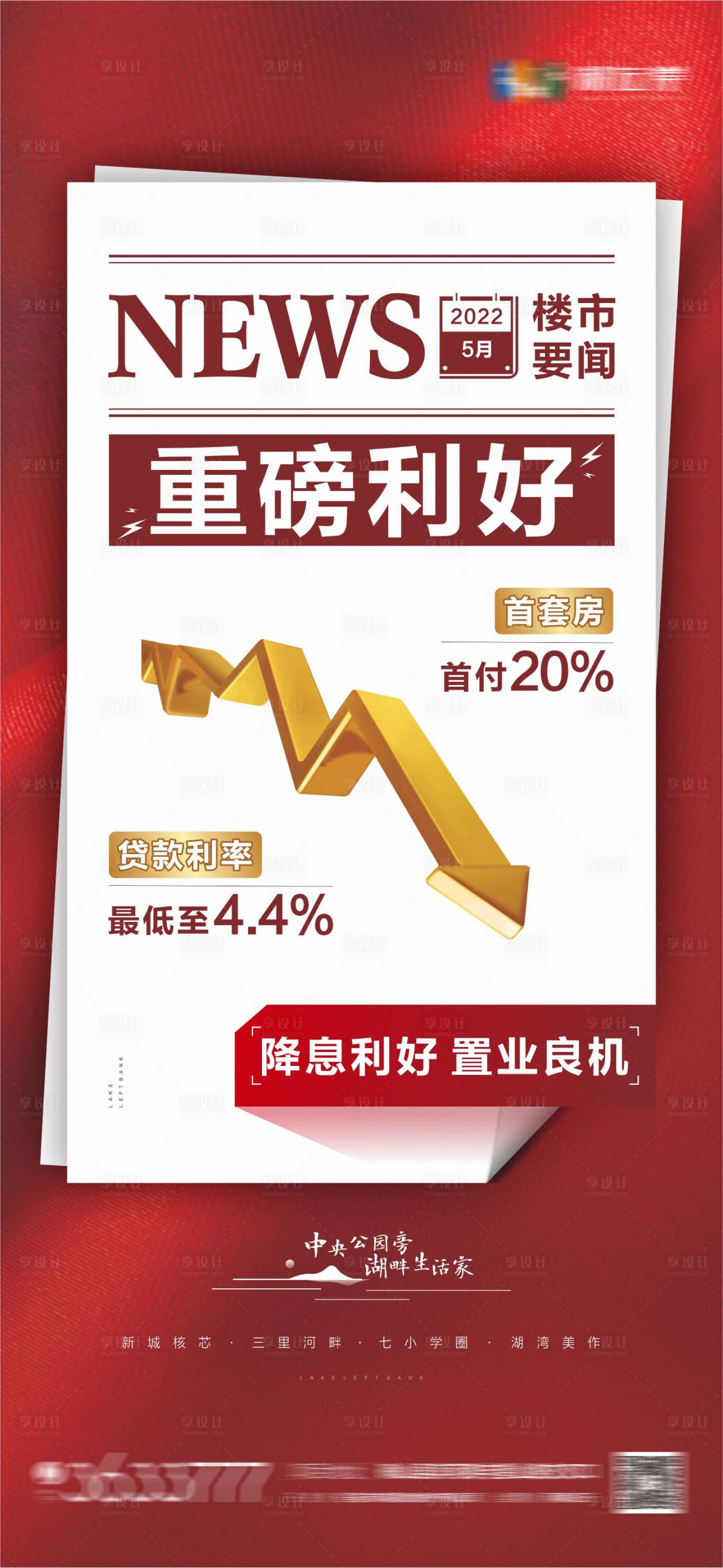 源文件下載【享設計】搜索編號：67090010182748521【地產政策利好新聞海報】