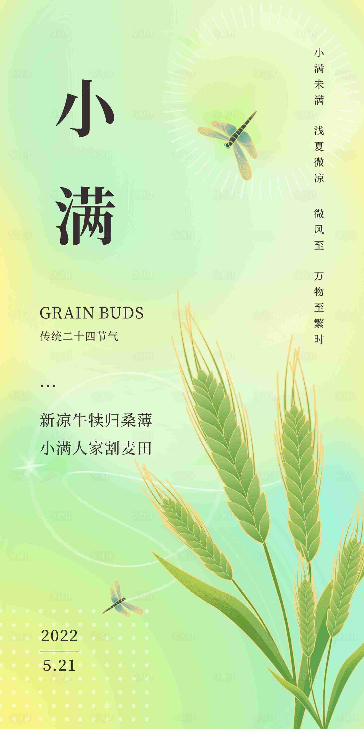 源文件下载【享设计】搜索编号：94250009997031188【二十四节气小满海报】