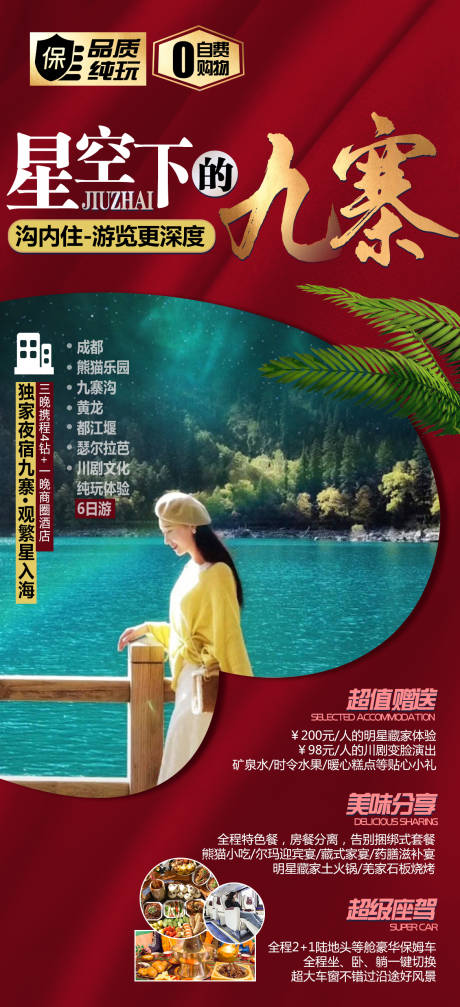 源文件下载【星空下的九寨四川旅游海报】编号：83230009979645593