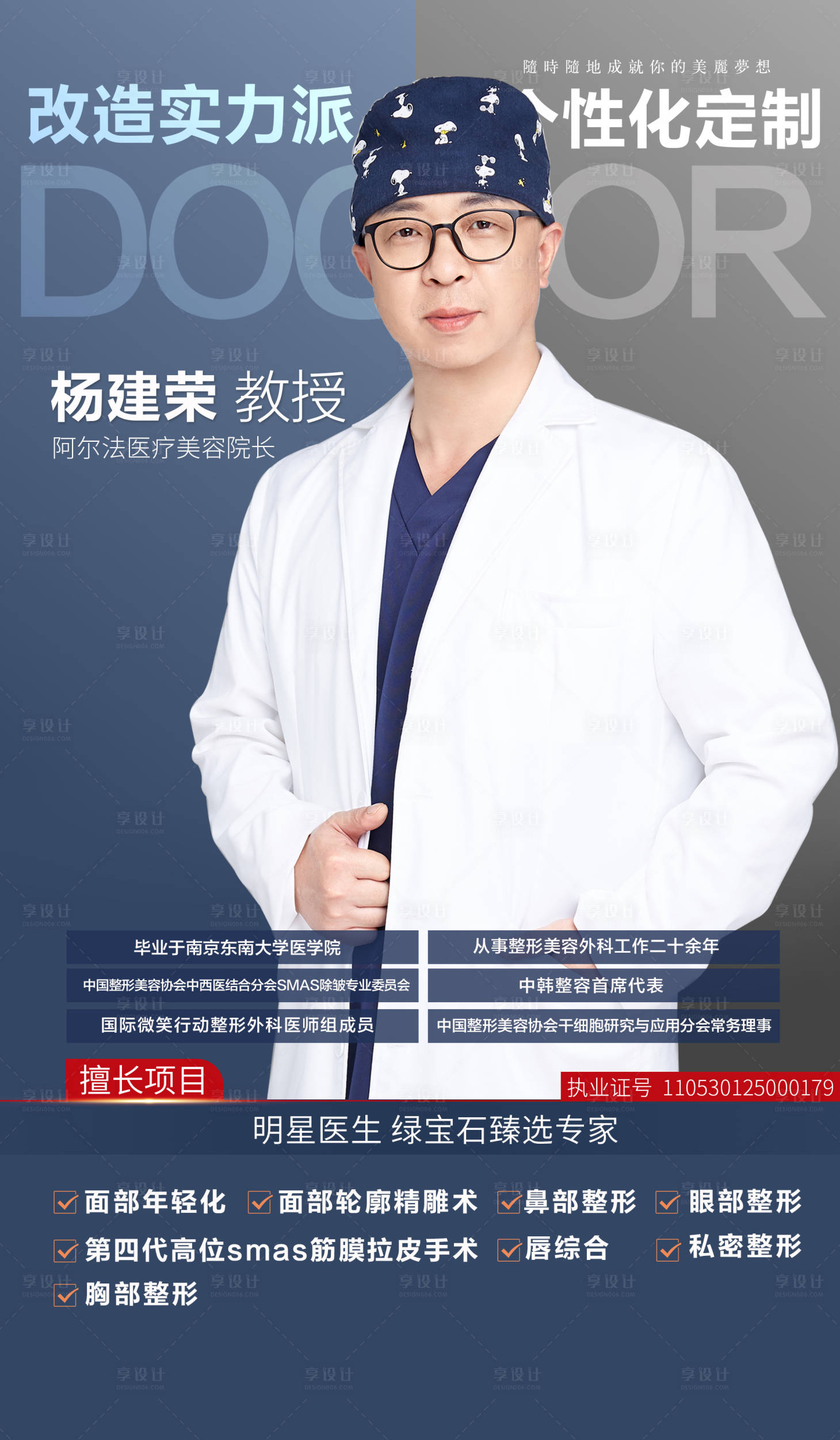 源文件下載【享設計】搜索編號：83560010051396951【醫美整形醫生人物簡介海報】