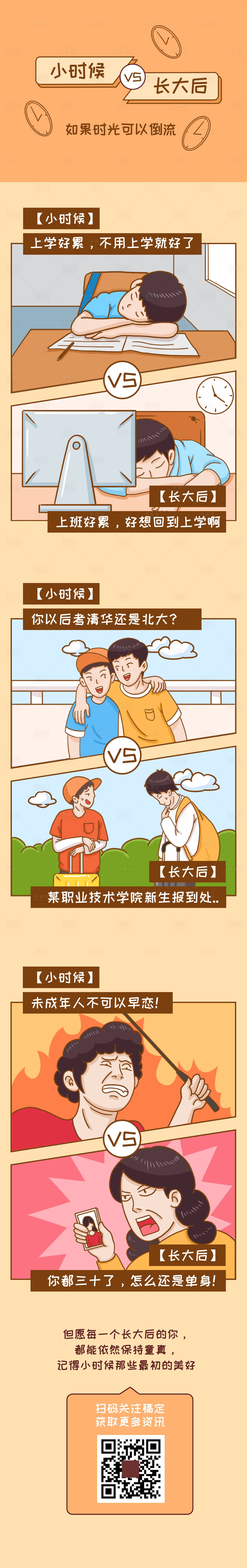 源文件下载【享设计】搜索编号：92080010228417570【儿童节条漫手绘插画长图文】