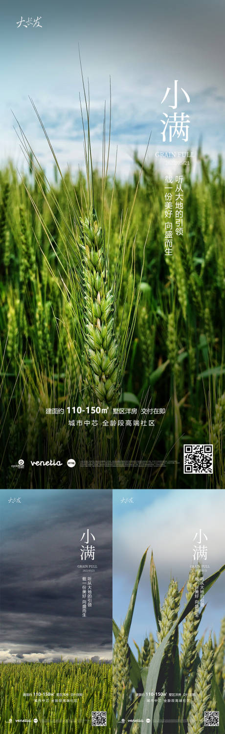 源文件下载【地产小满节气海报】编号：77360009879624502