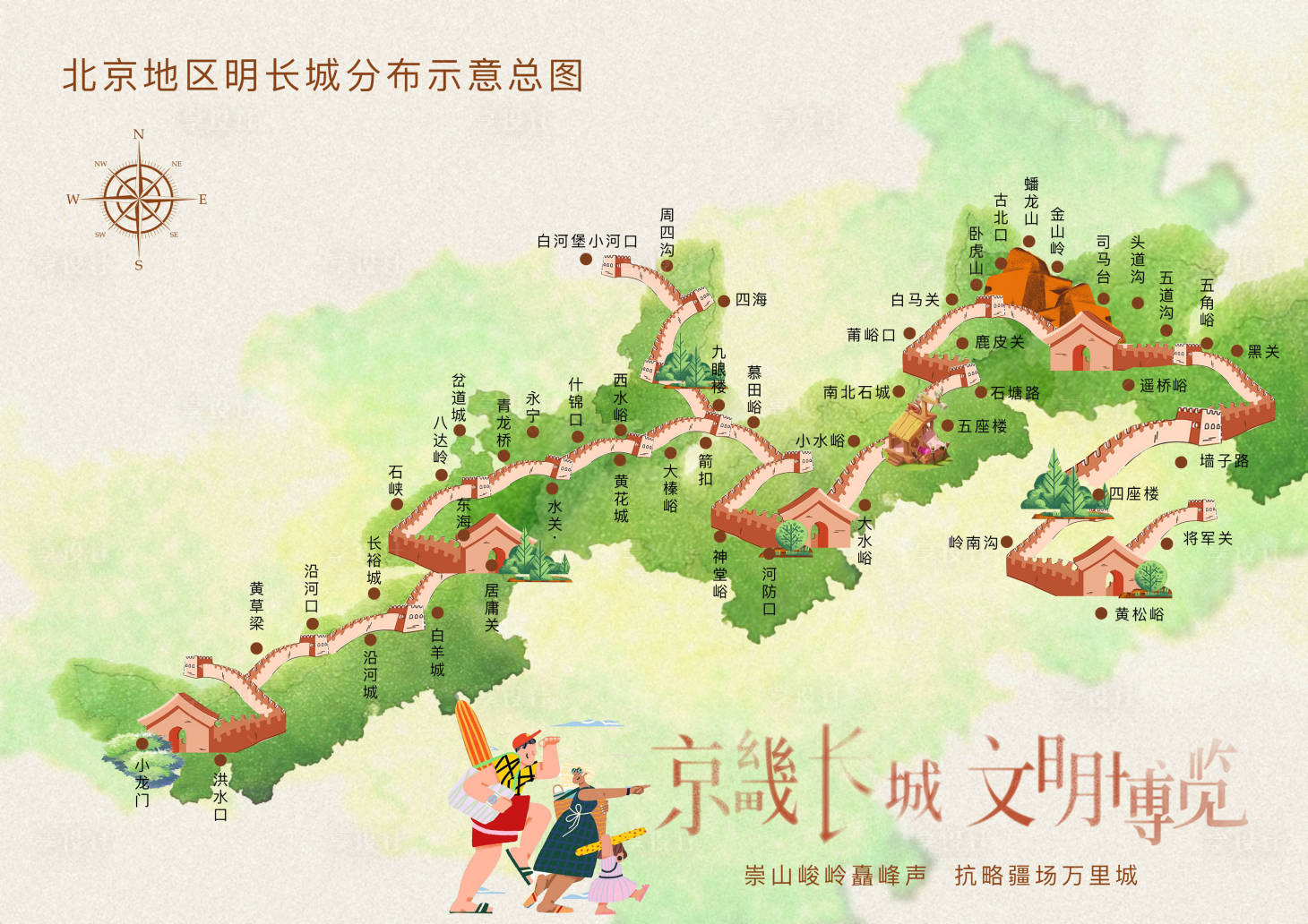 源文件下载【享设计】搜索编号：41820010231496277【文化景区手绘地图】