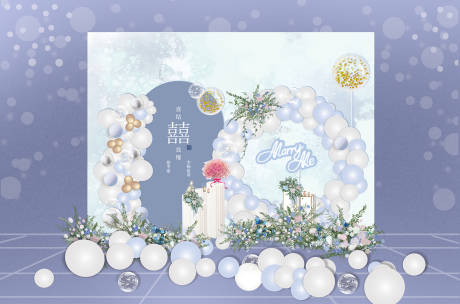 源文件下载【蓝色婚礼装饰】编号：36270009957064457