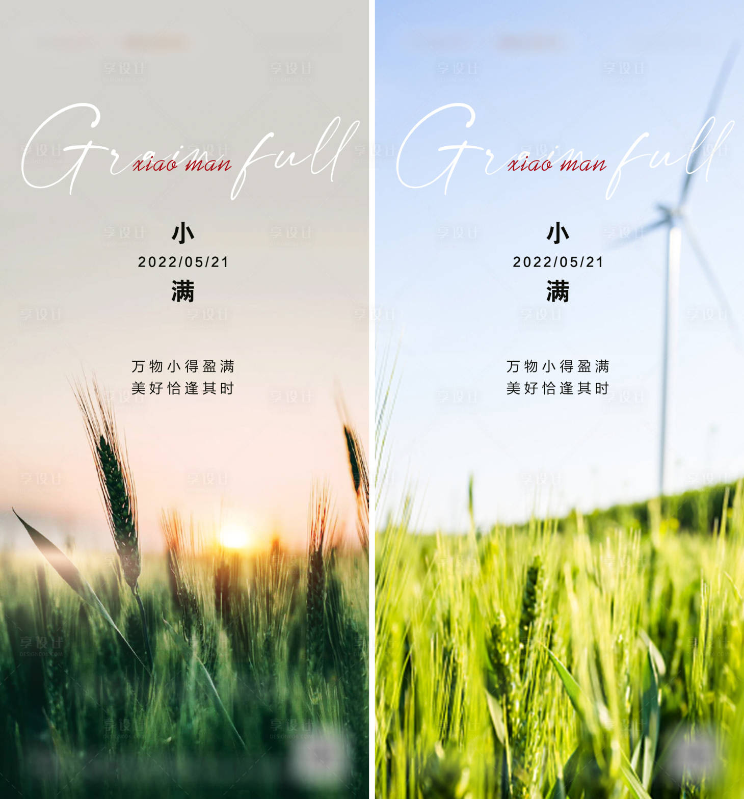 源文件下载【小满节气系列海报】编号：61280009961435826