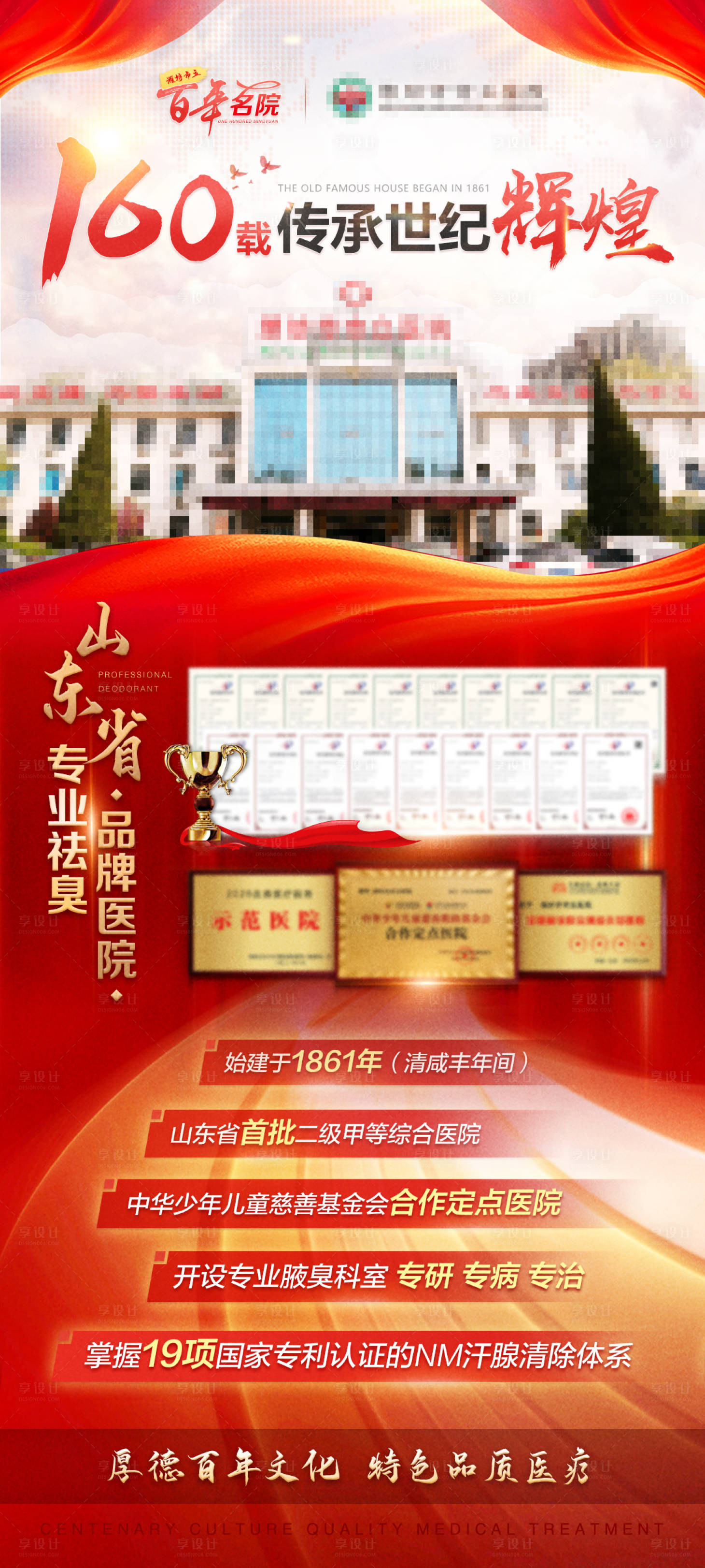 源文件下载【享设计】搜索编号：42010010041411435【医院荣誉墙基本介绍医疗海报】