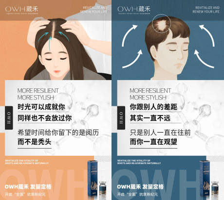 源文件下载【抗衰男女头皮护理生发产品海报】编号：91930010233418742