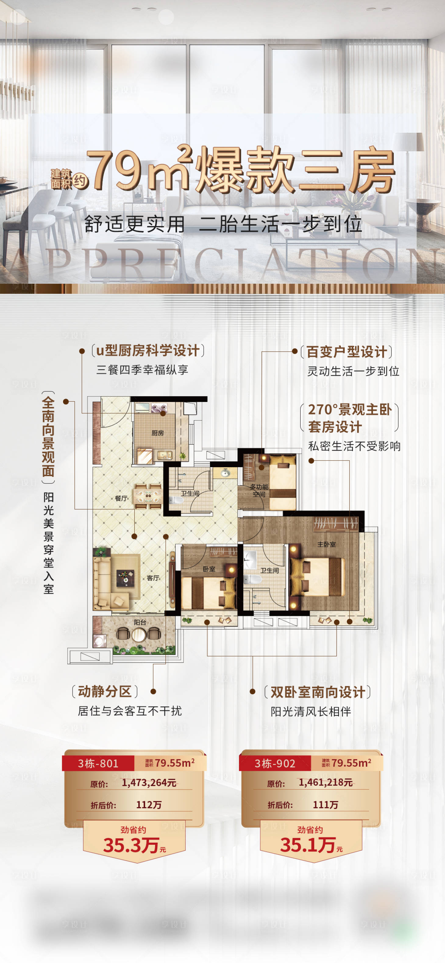源文件下載【享設計】搜索編號：47830009922787981【戶型價值海報】