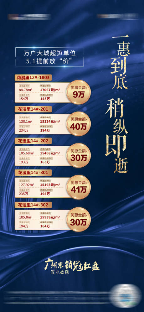 源文件下载【房地产蓝金一口价海报】编号：41460009968226633
