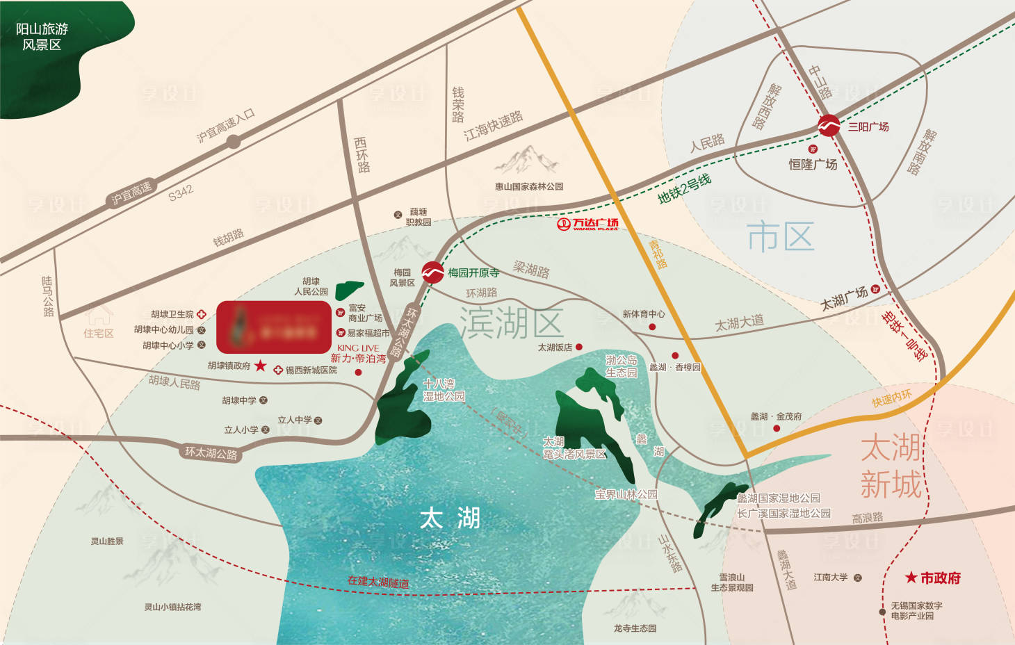 源文件下载【享设计】搜索编号：21900010782361942【地产区位图】