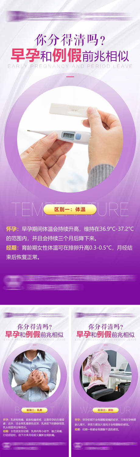 源文件下載【早孕和例假區別系列海報】編號：99450010497185856