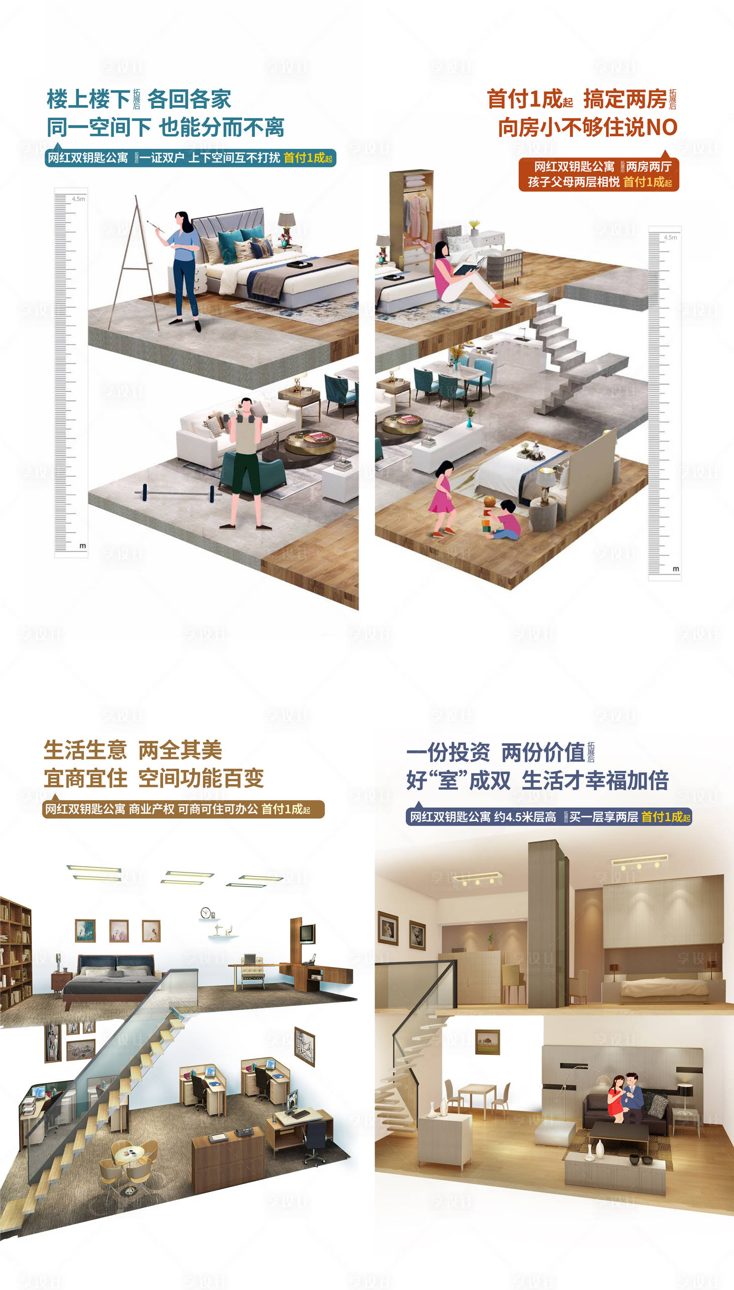 源文件下载【享设计】搜索编号：70470010653328885【地产公寓loft投资价值点系列海报】