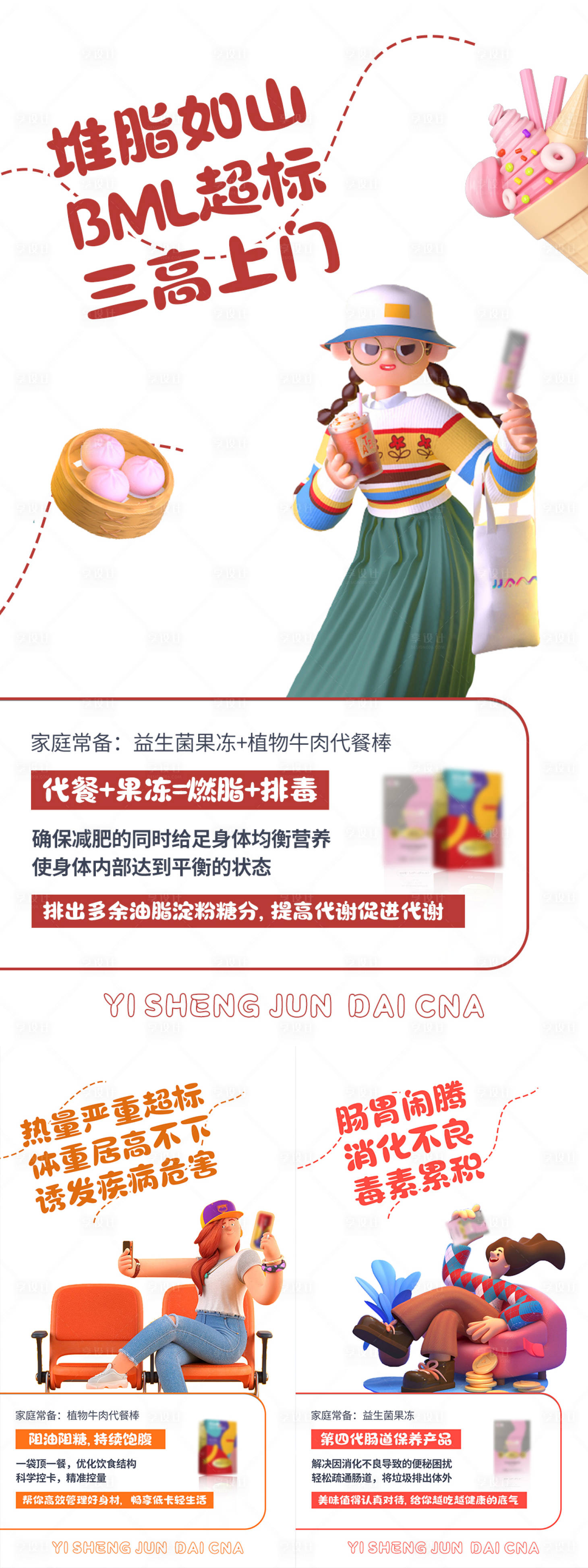 源文件下载【微商保健减脂海报】编号：10610010478325823