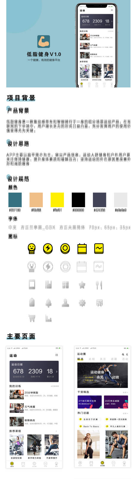 源文件下载【低脂健身appUI设计】编号：22660010643082592