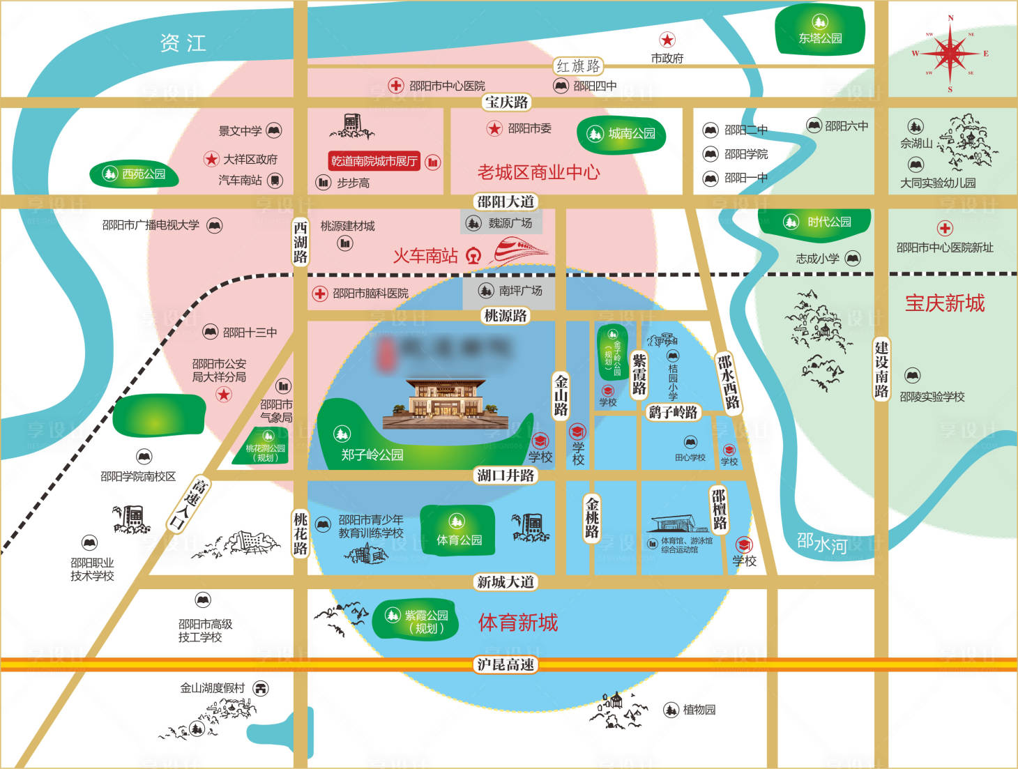 源文件下载【享设计】搜索编号：55350010652888720【区位图】