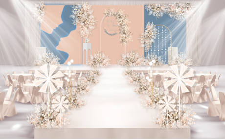 编号：20220620124820831【享设计】源文件下载-粉蓝浪漫婚礼效果图