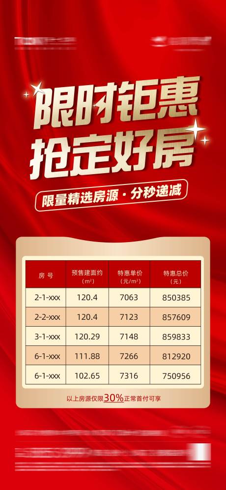 源文件下載【享設(shè)計(jì)】搜索編號(hào)：87410010646332426【地產(chǎn)特價(jià)房刷屏紅色金色限時(shí)鉅惠房源】