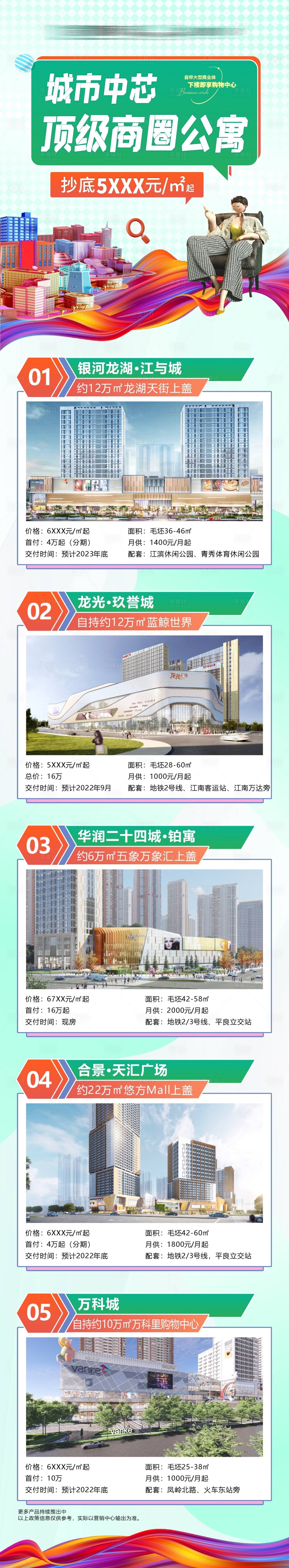 源文件下载【享设计】搜索编号：10590010383258872【城市中芯顶级商圈公寓长图海报】