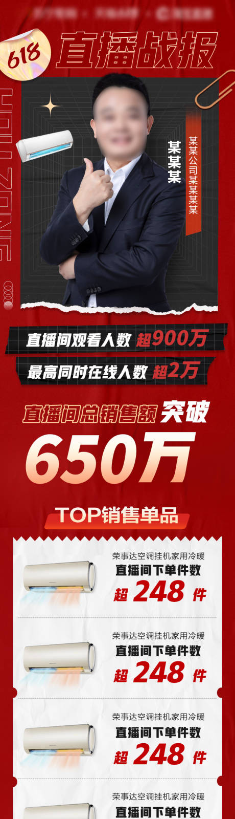 源文件下载【直播人物战报长图海报】编号：61940010563166249