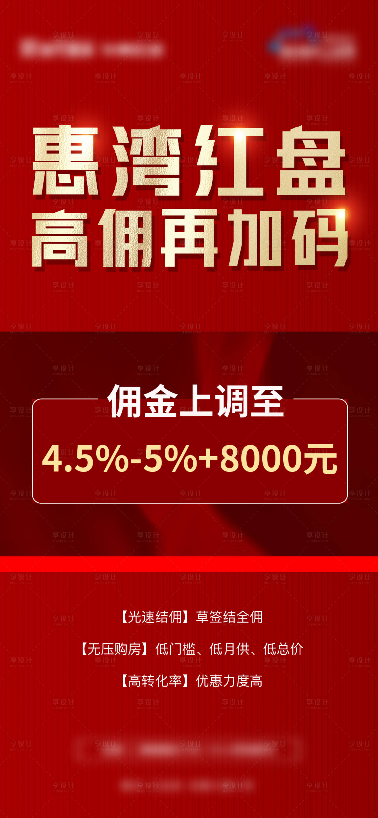 源文件下载【房地产佣金涨佣海报】编号：43350010449554040