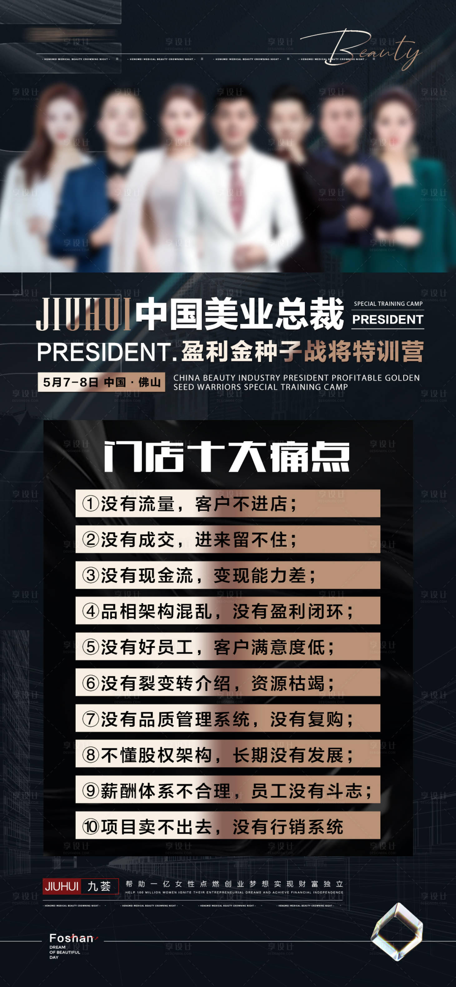 源文件下載【享設計】搜索編號：85490010549807296【美業(yè)招商十大痛點海報】