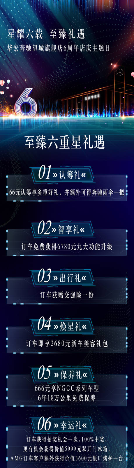 源文件下载【周年庆典6重礼长图海报】编号：76160010418809311