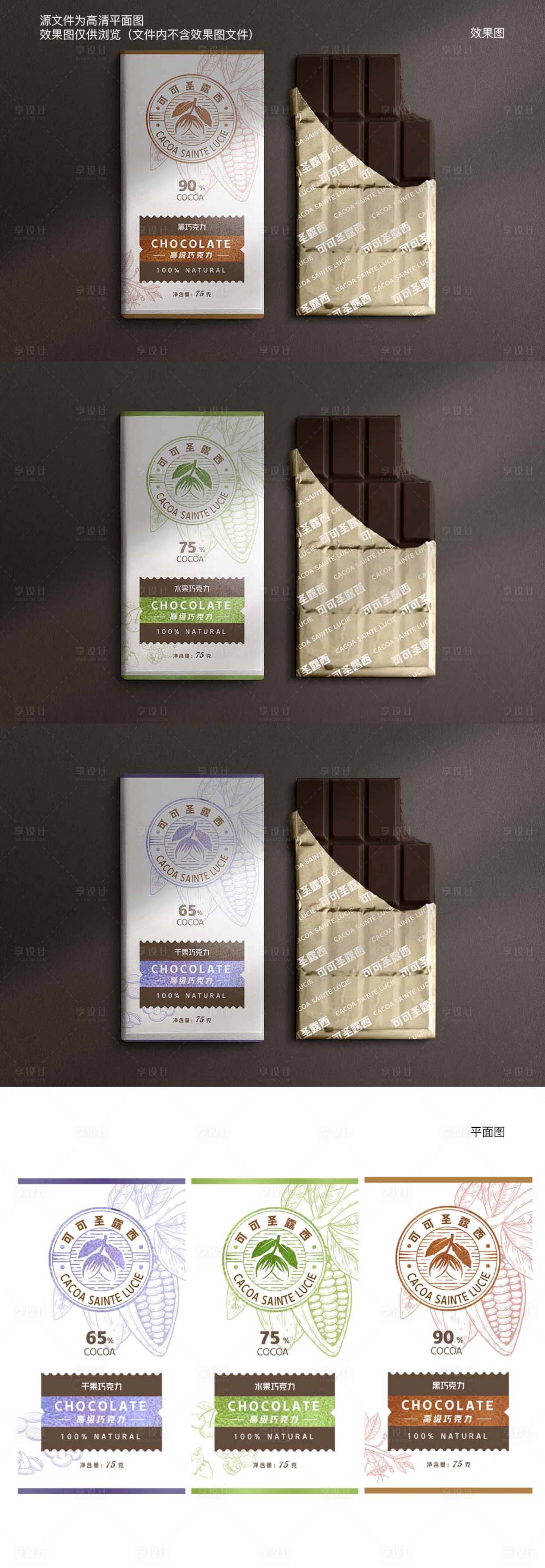 源文件下载【巧克力多种口味包装设计】编号：35540010756363470