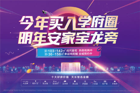 源文件下载【地产学府繁华海报】编号：46790010396353154