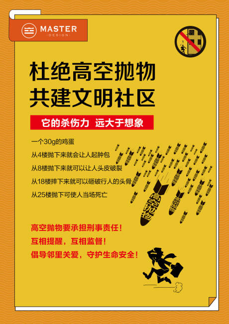 源文件下载【杜绝高空抛物文明社区海报】编号：74810010359874417