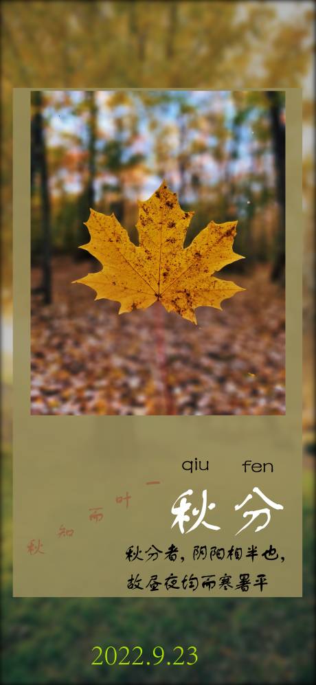 源文件下载【享设计】搜索编号：92640010718341051【秋分落叶海报】