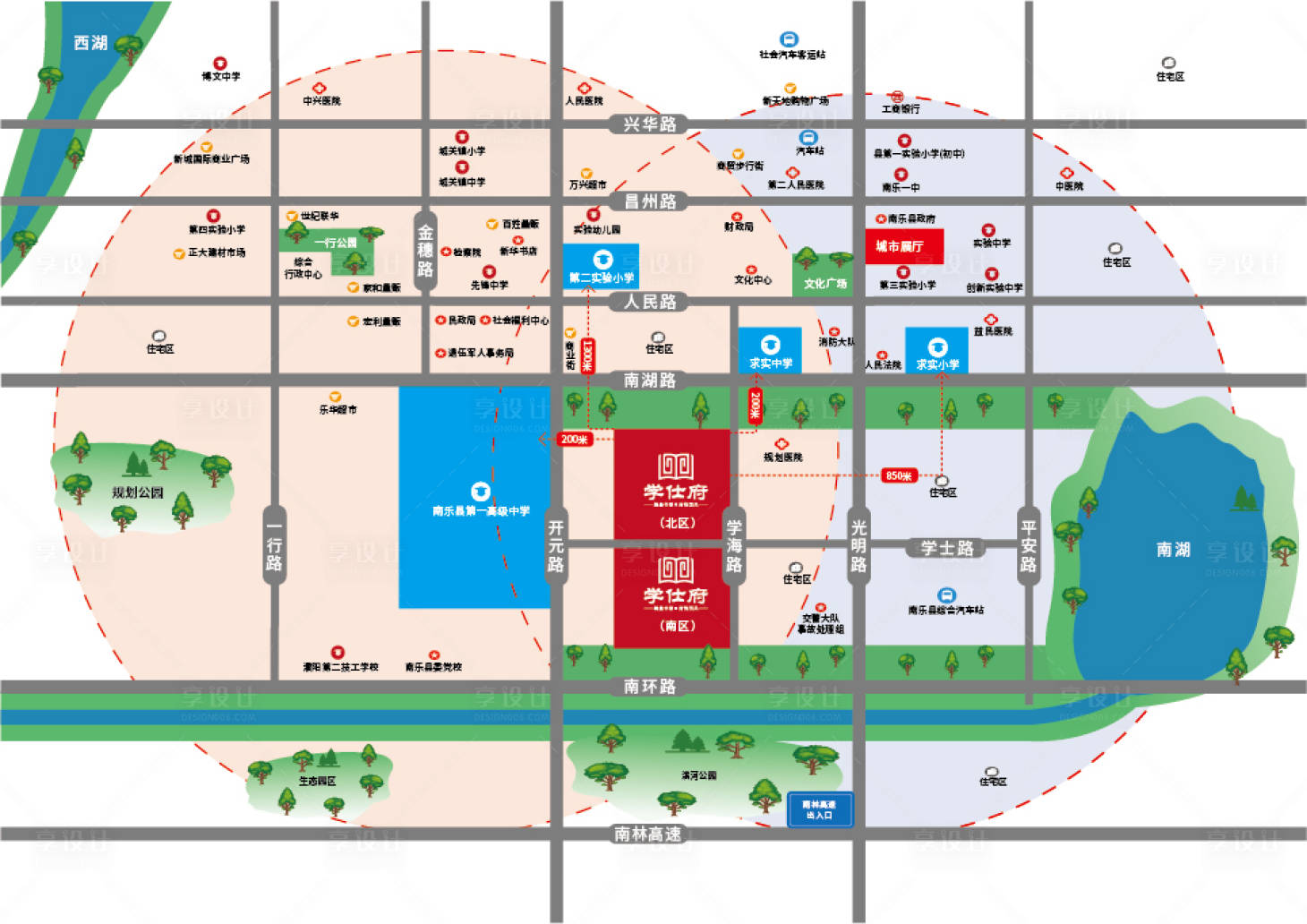 源文件下载【享设计】搜索编号：70390010446784046【地产区位图海报】