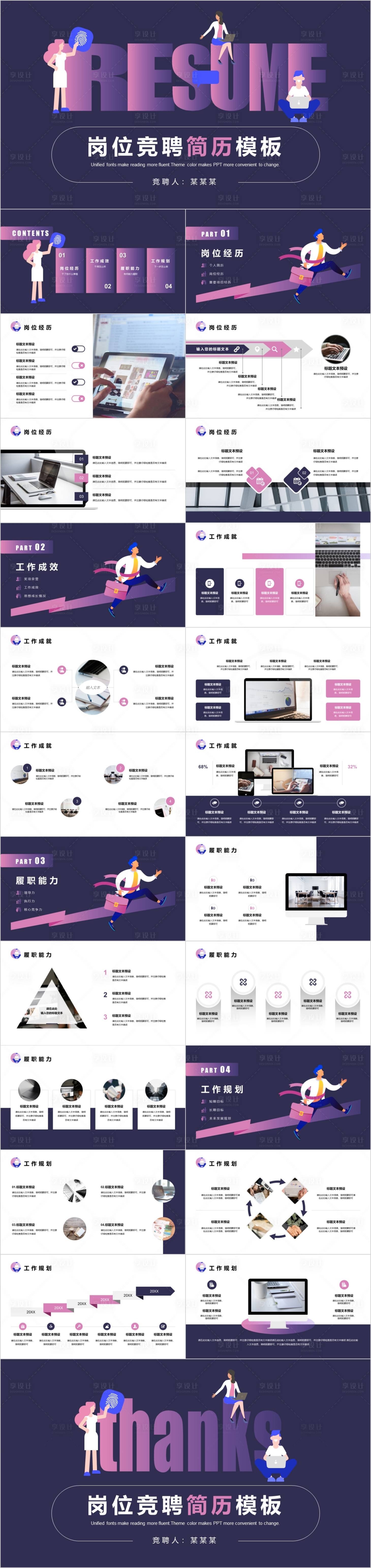 源文件下载【岗位竞聘简历PPT模板】编号：81950010773892925