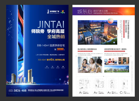 源文件下载【地产商业蓝金DM宣传单】编号：61130010330114491