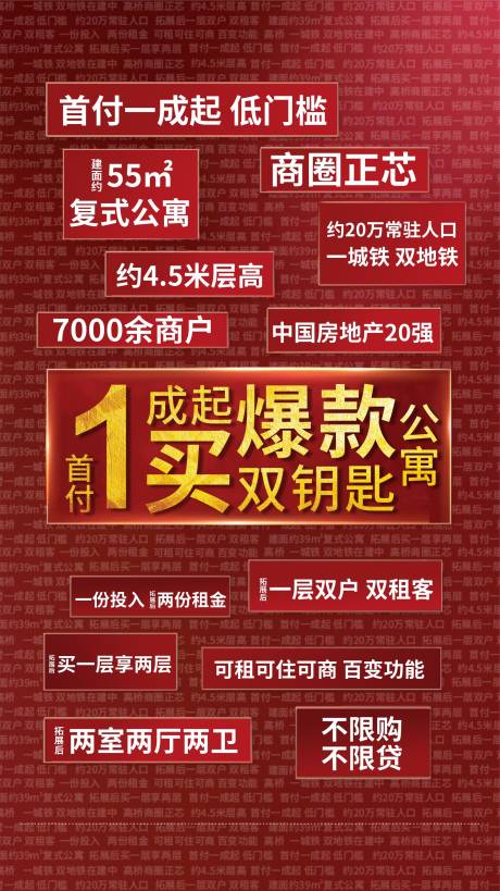 源文件下载【公寓促销大字报红金海报】编号：75900010648131515