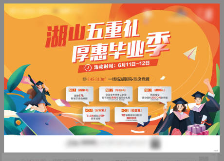 源文件下载【毕业季五重礼暖场主画面活动展板】编号：29100010571644984