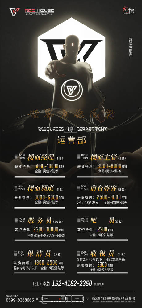 源文件下载【享设计】搜索编号：96840010755383472【酒吧夜店招聘海报】