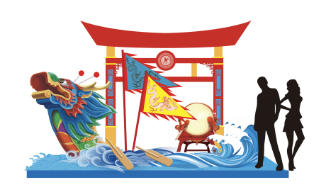 源文件下載【享設計】搜索編號：14680010826236400【傳統文化中國風龍舟門頭美陳】