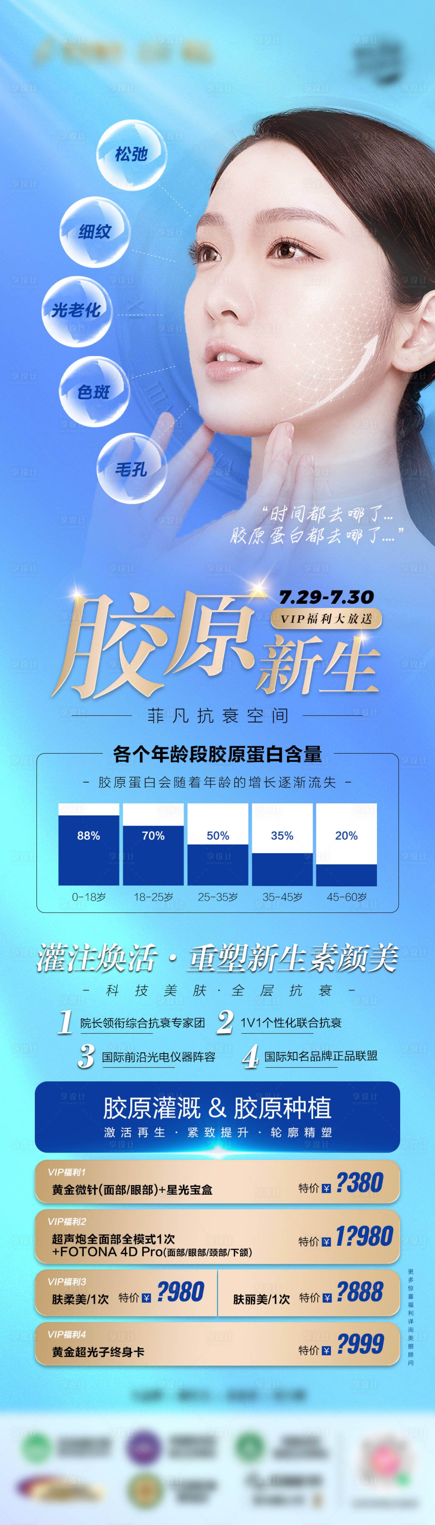 源文件下载【享设计】搜索编号：95370011383949898【胶原新生素颜美长图海报】