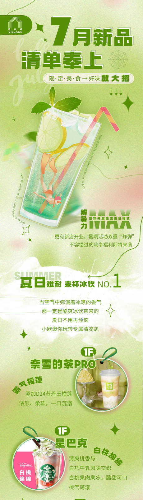 源文件下载【夏日甜品饮品白绿清凉长图】编号：60870010899738068