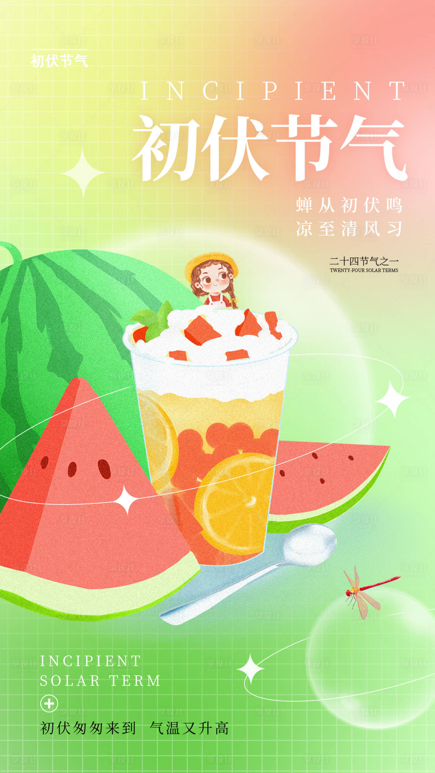 源文件下载【初伏海报】编号：17210010877032781