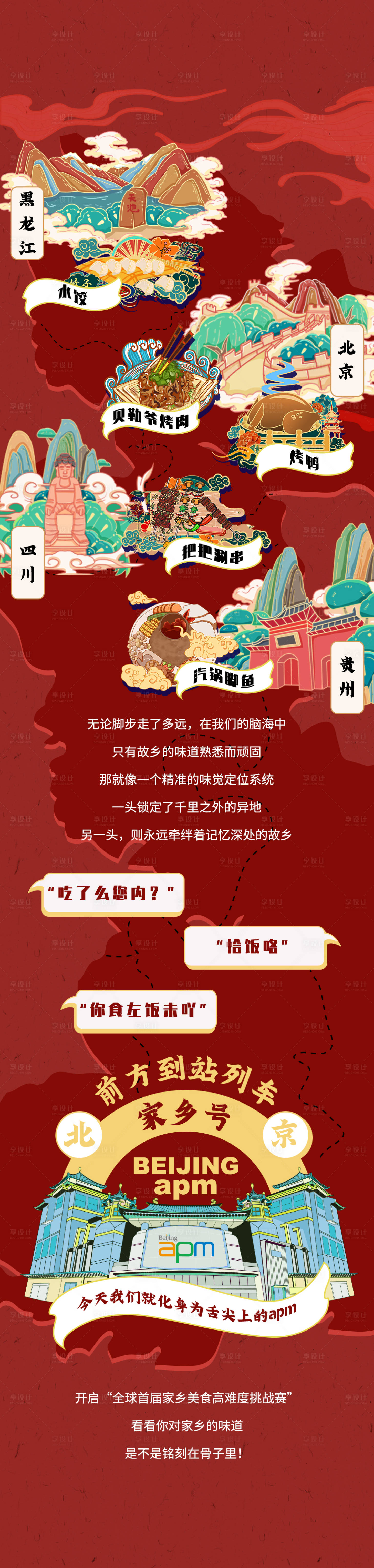 源文件下載【享設(shè)計(jì)】搜索編號(hào)：35540010911446538【美食地理插畫(huà)國(guó)潮長(zhǎng)圖海報(bào)】