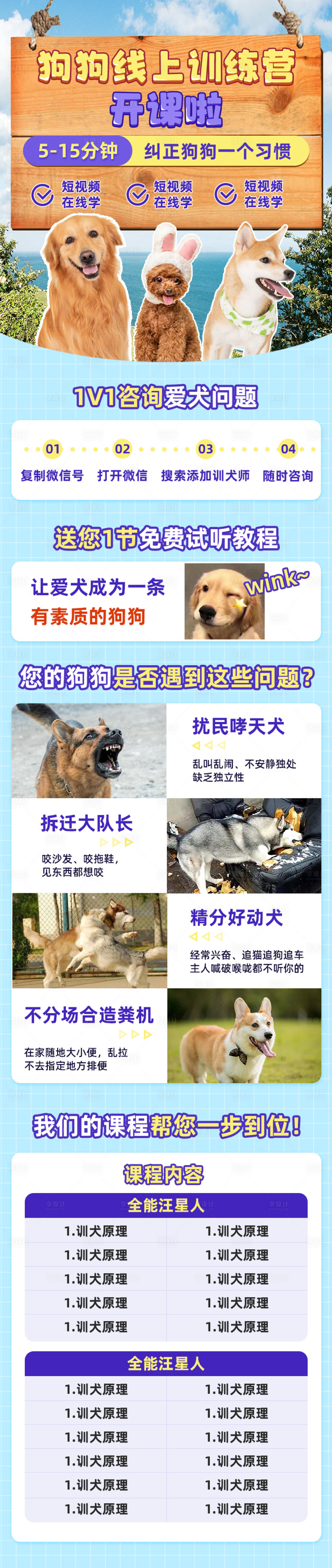 源文件下载【享设计】搜索编号：82120011192599045【宠物课程长图】
