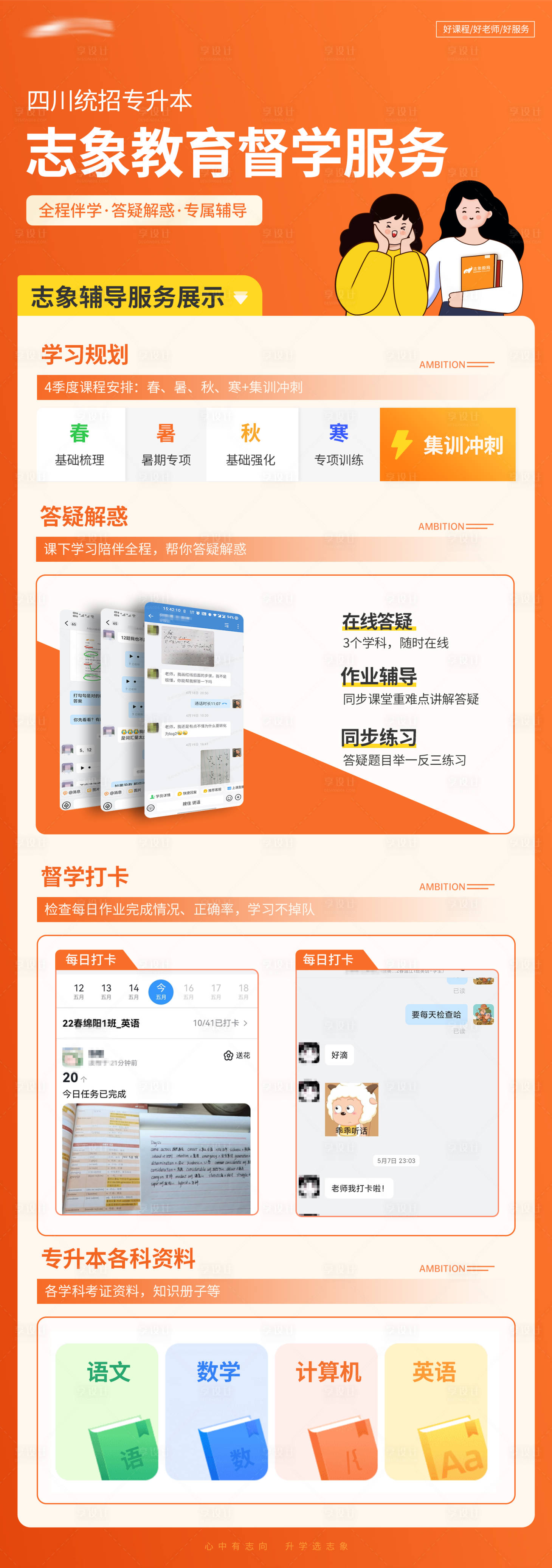 源文件下載【督學服務助教長圖海報】編號：78650010898584509