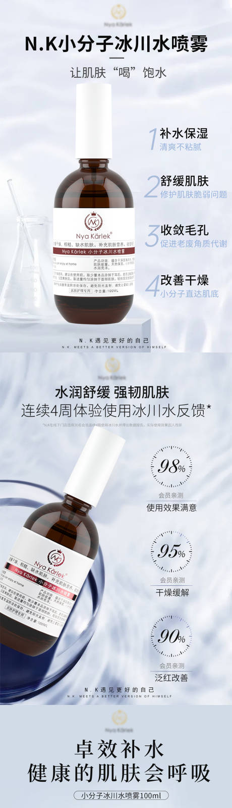 源文件下载【冰川水补水喷雾保湿肤品化妆品系列海报】编号：85610011030754808