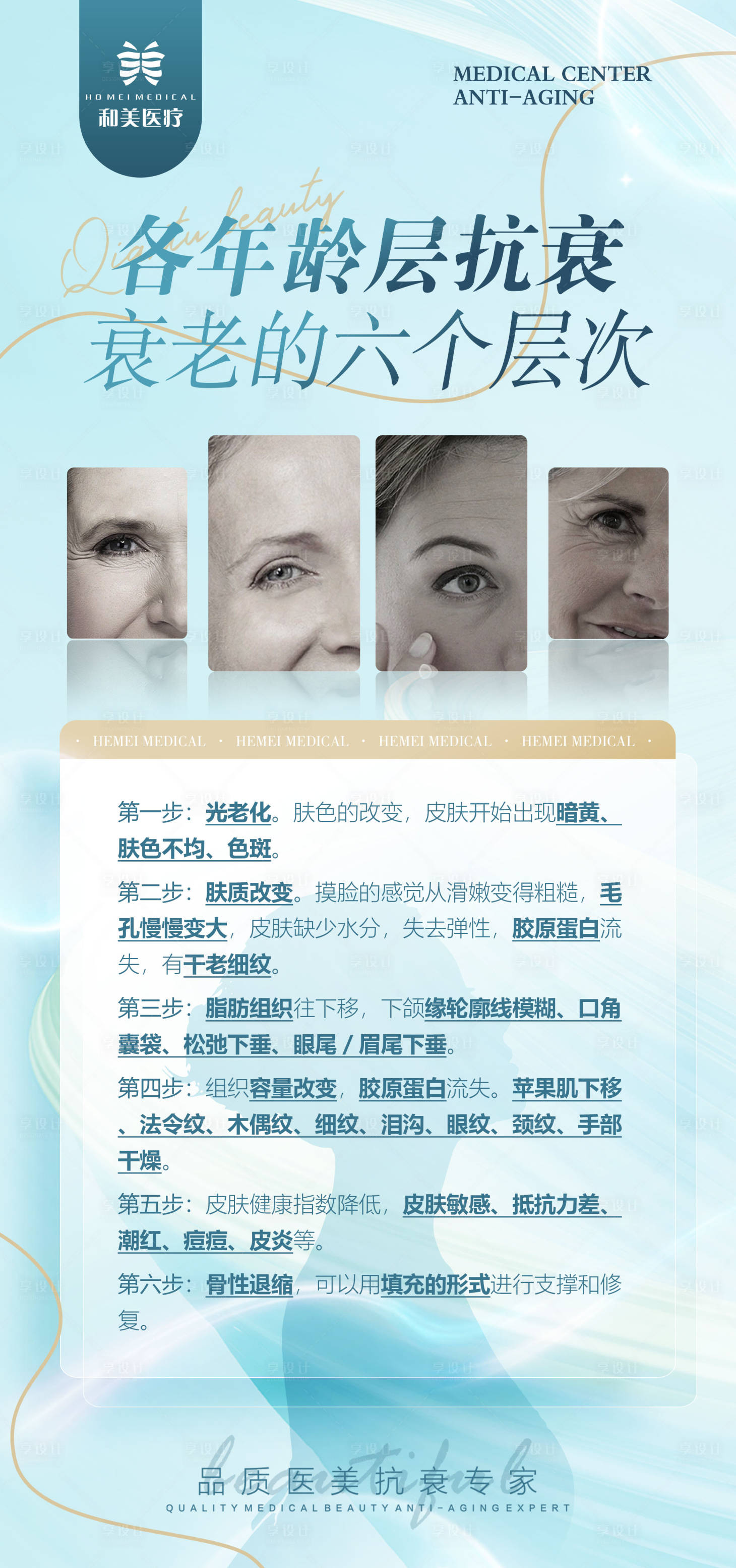 源文件下載【享設計】搜索編號：40970011103242047【醫美抗衰科普海報】