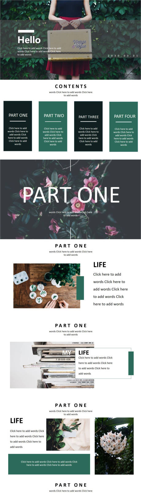 欧美风文艺范图文排版PPT