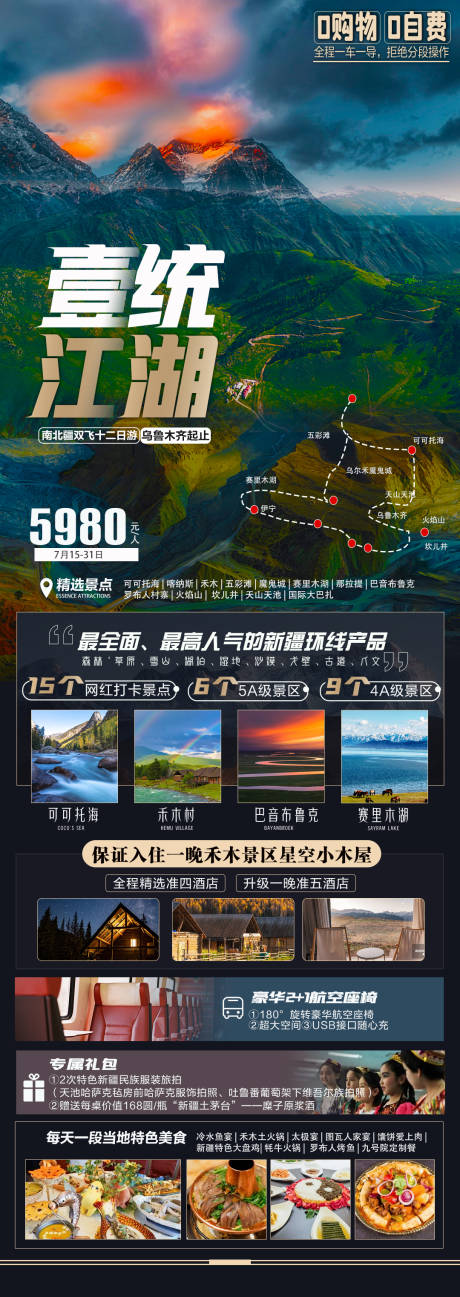 源文件下载【新疆喀纳斯天山天池可可托海旅游海报】编号：20220708233950982