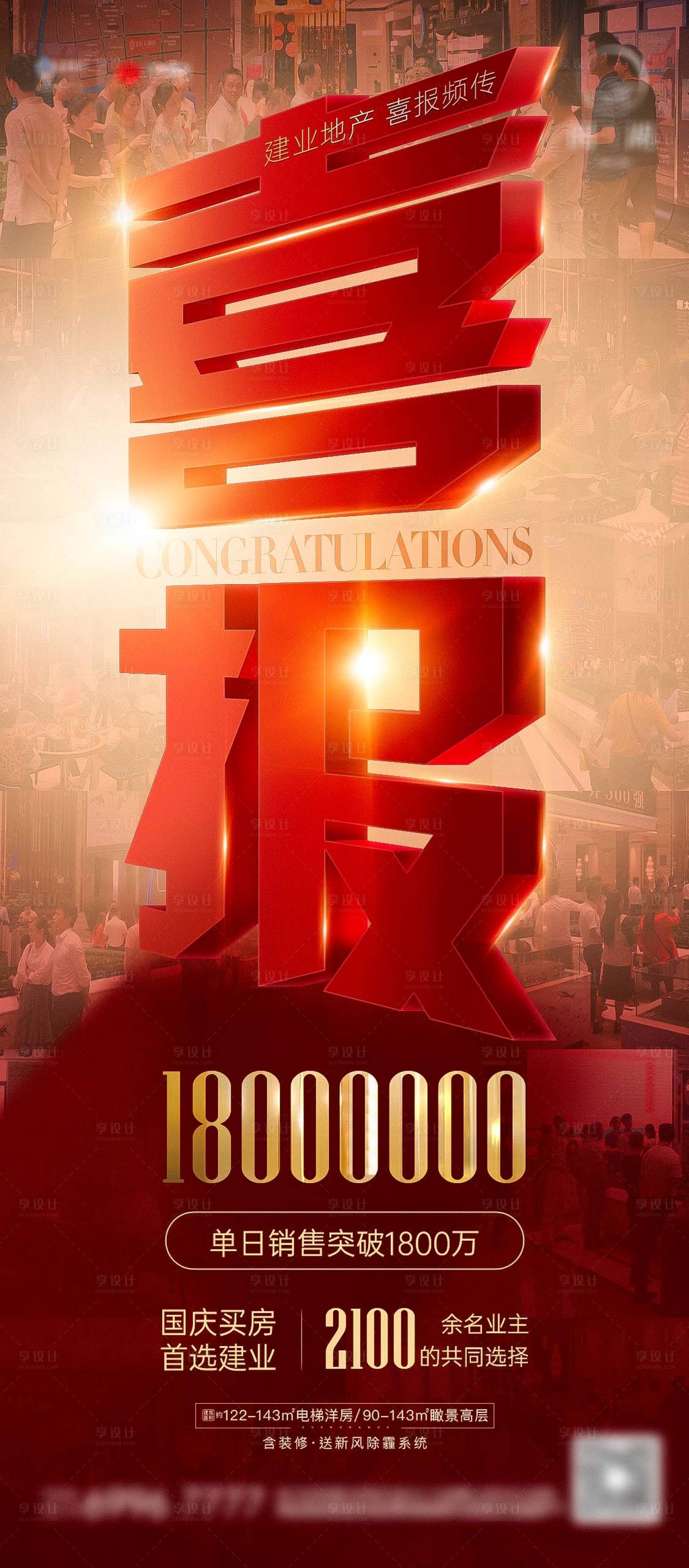 源文件下载【享设计】搜索编号：46450011198131298【地产喜报海报】