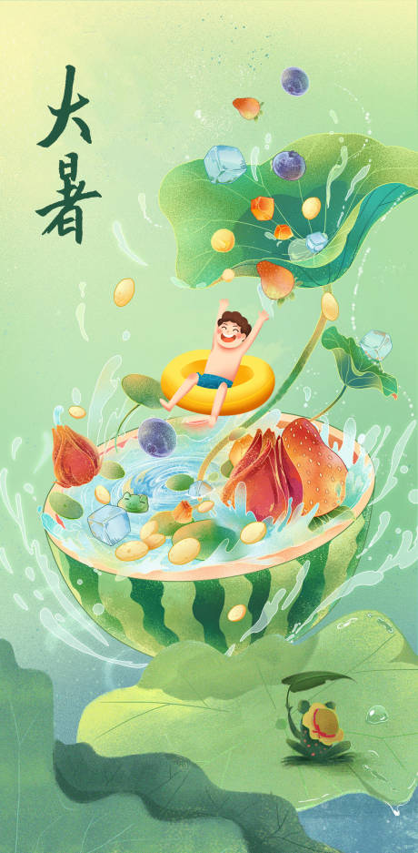 源文件下载【大暑节气海报】编号：28930011100337063
