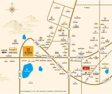 源文件下载【区位图手绘广告展板】编号：64860011056986246